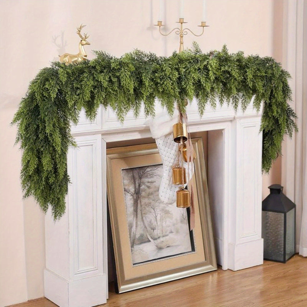 Christmas Garland Artificial Greenery | 2pcs Unlit Strand | Bends Smoothly for Mantle, Stair Rail & Doorway Trim 1