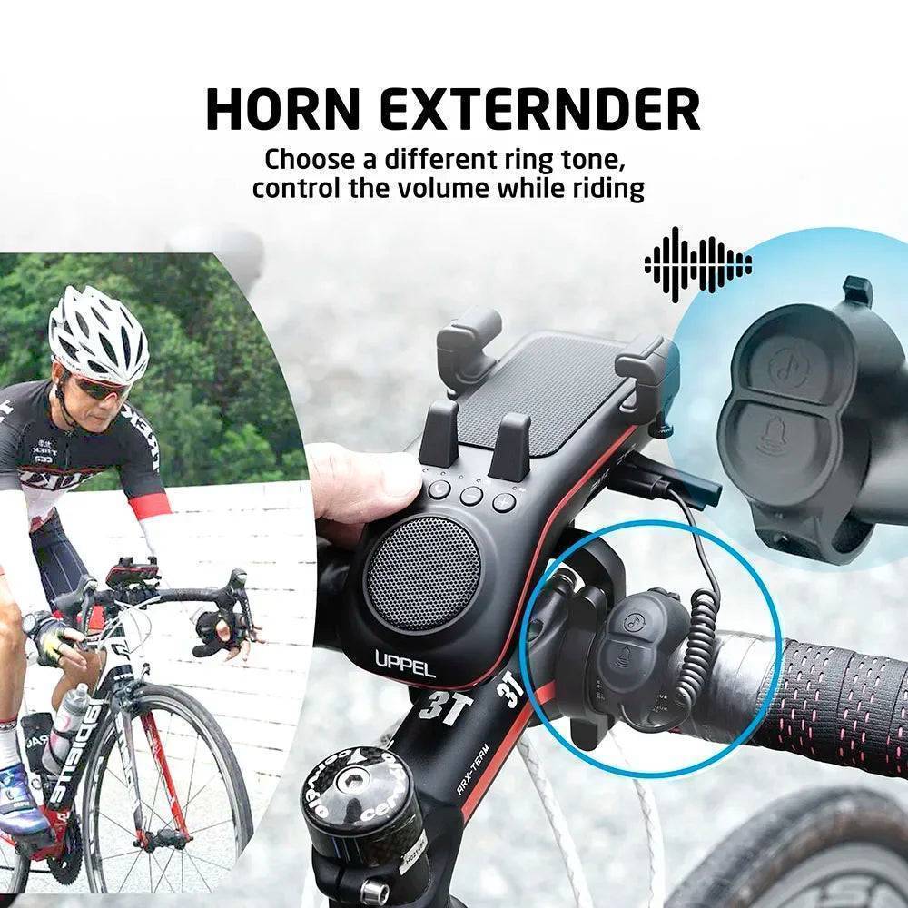 10-in-1 Bike Light with Bluetooth Speaker | 5000mAh Power Bank, Phone Mount &amp; Bell | Front Light for Safe Night Riding