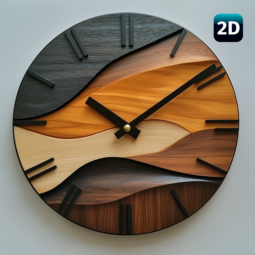 12 Inch Round Wall Clock Silent Non-Ticking Movement