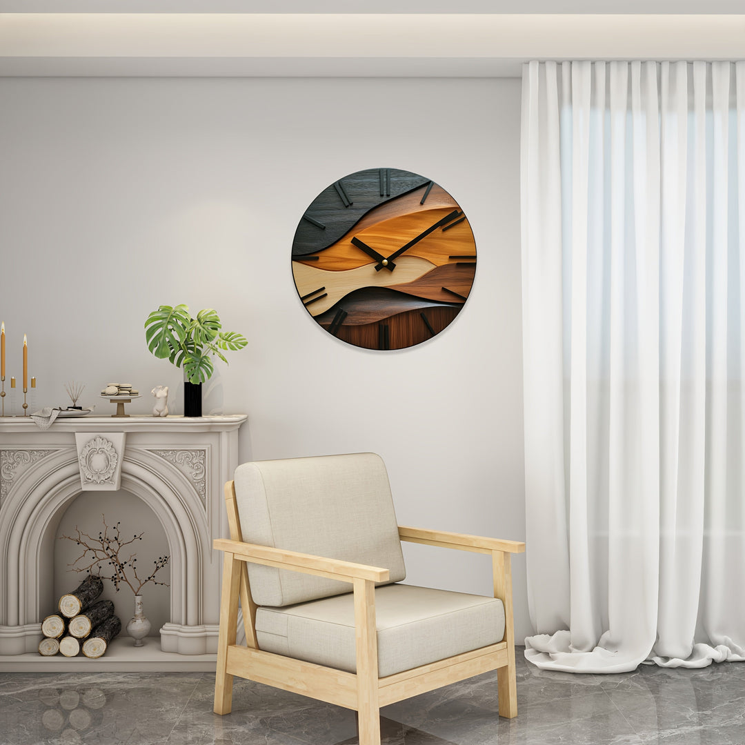 12 Inch Round Wall Clock Silent Non-Ticking Movement