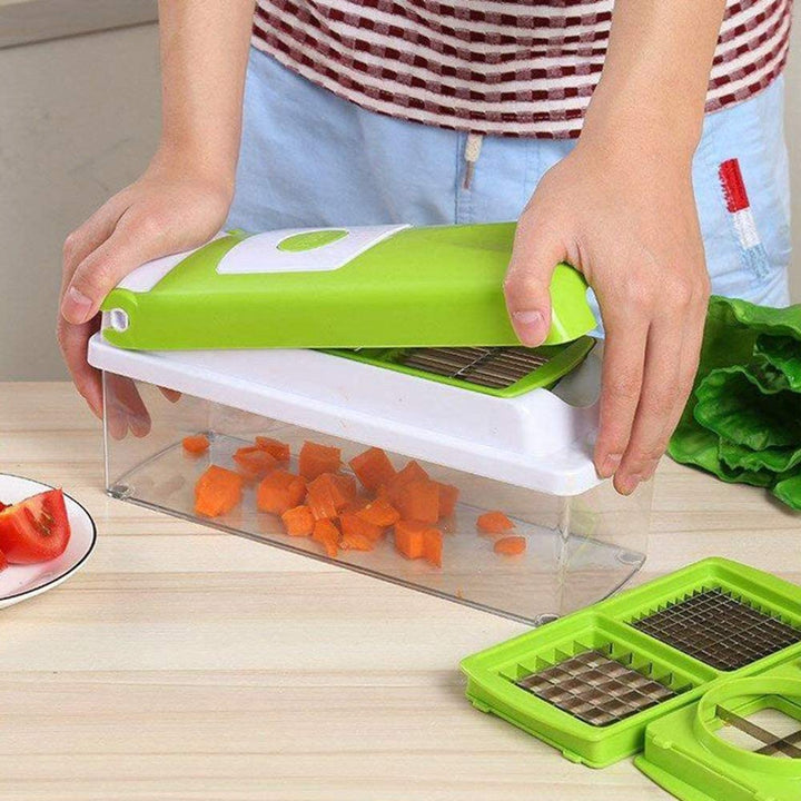12-in-1 Vegetable Cutter with Hand Guard &amp; Container