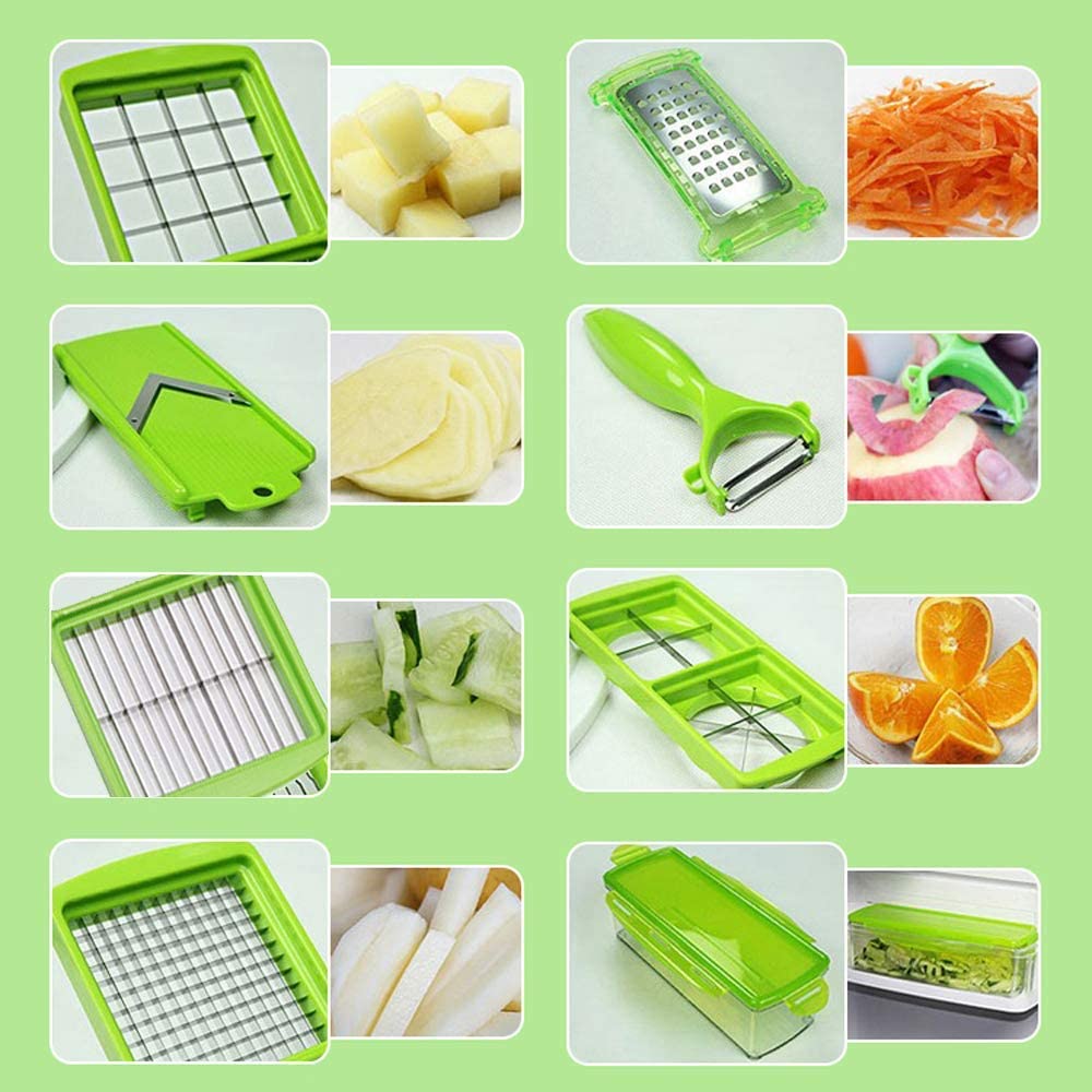 12-in-1 Vegetable Cutter with Hand Guard &amp; Container
