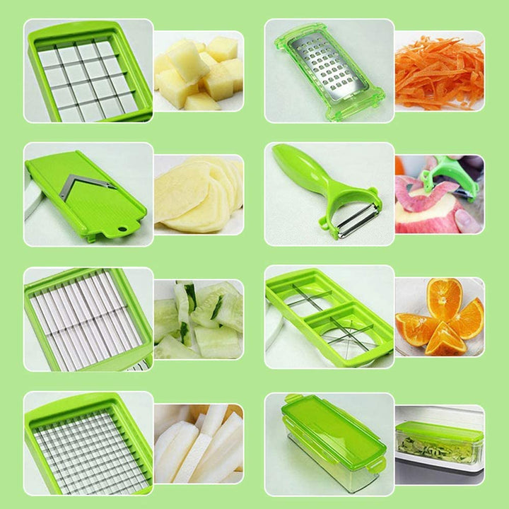 12-in-1 Vegetable Cutter with Hand Guard &amp; Container