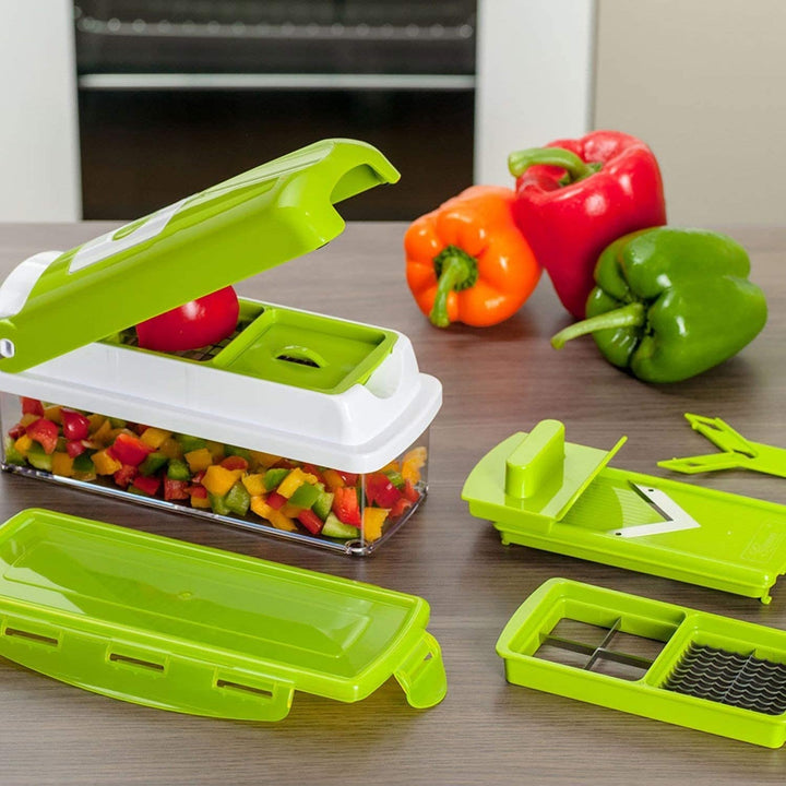 12-in-1 Vegetable Cutter with Hand Guard &amp; Container
