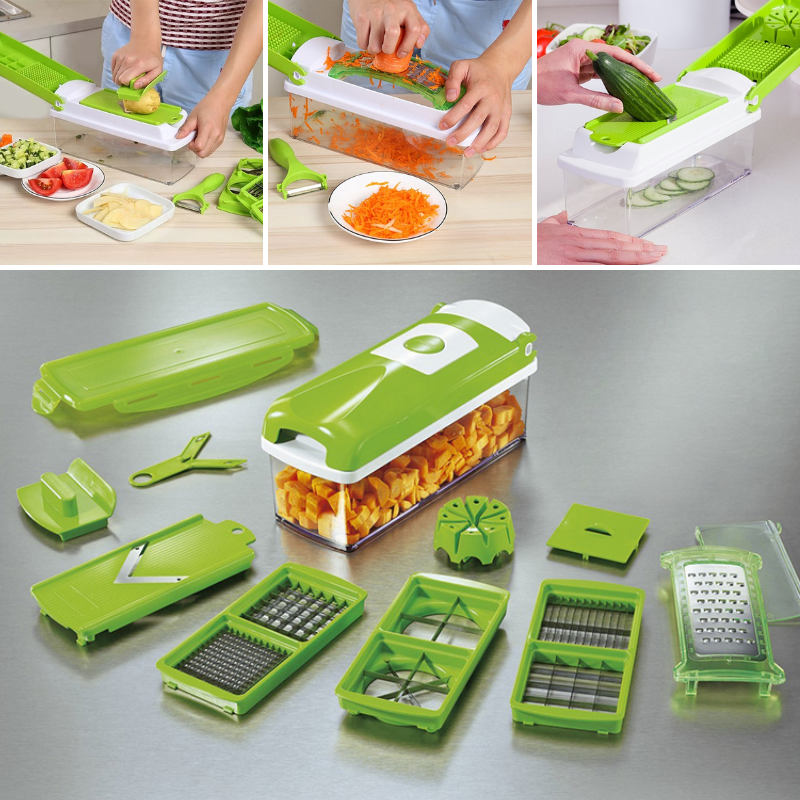 12-in-1 Vegetable Cutter with Hand Guard & Container