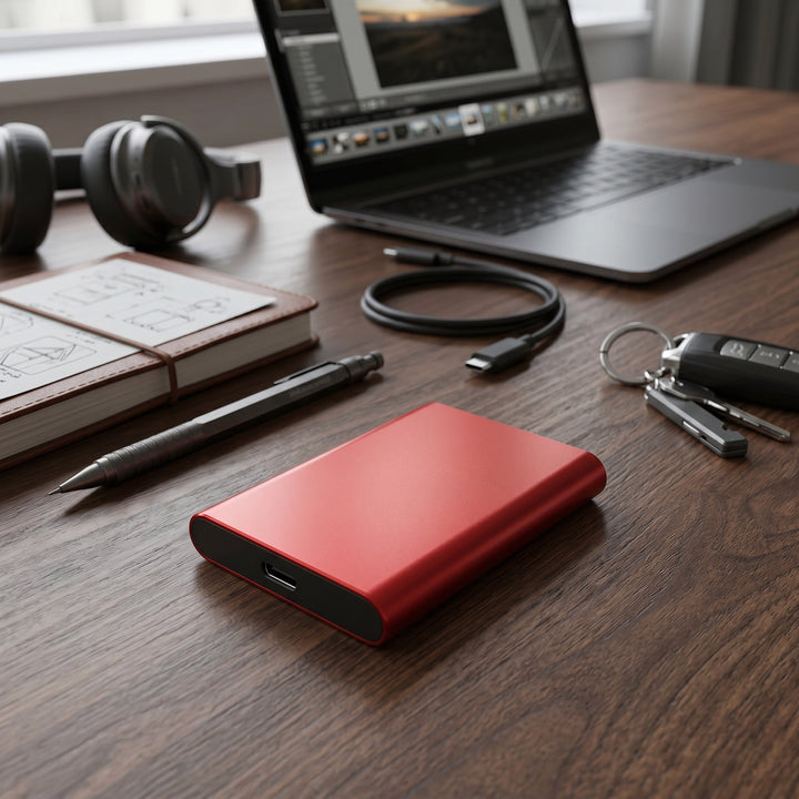 128GB External SSD Drive | Universal Port Connection | Slim Profile for Android, Windows and Multi-Platform Use