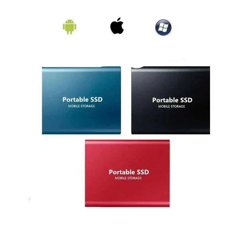 128GB External SSD Drive | Universal Port Connection | Slim Profile for Android, Windows and Multi-Platform Use