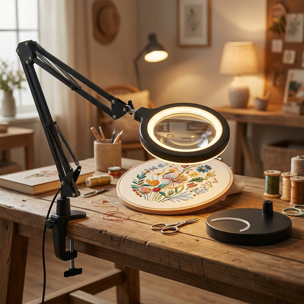 12X Magnifying Glass | Swing Arm With A Lit Ring Lens