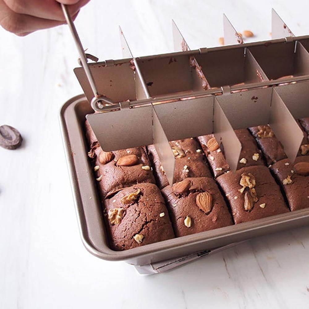 18 Cavity Non-Stick Baking Pan Carbon Steel | Square Cavity Design for Brownies, Cupcakes &amp; Bread | Easy Release, Oven Safe