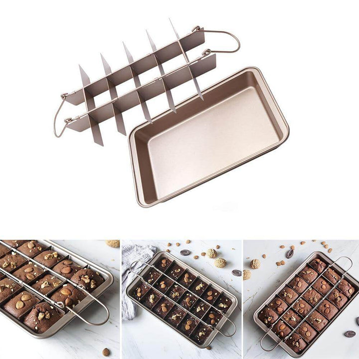 18 Cavity Non-Stick Baking Pan Carbon Steel | Square Cavity Design for Brownies, Cupcakes &amp; Bread | Easy Release, Oven Safe