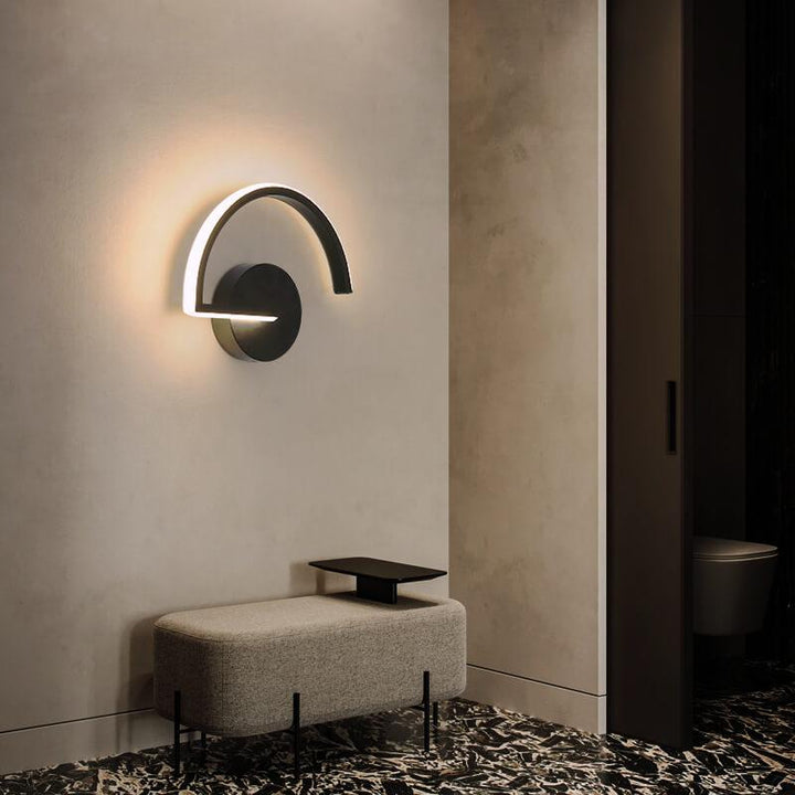 LED Wall Light Arc Design | Aluminium Hardwired Fixture | Soft Halo Glow for Bedrooms, Hallways &amp; Living Rooms 7