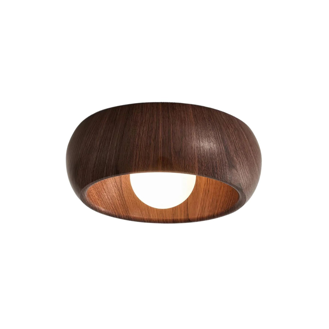 Wooden Ceiling Lamp with Integrated LED | Warm White Glow for Bedrooms, Dining Rooms &amp; Hallways | Surface Mounted 13