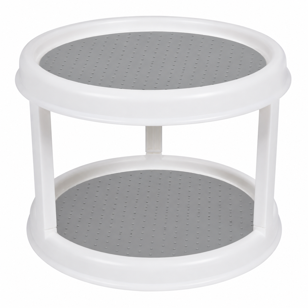 2 Tier Rotating Spice Rack | Grip Liners And Raised Rims