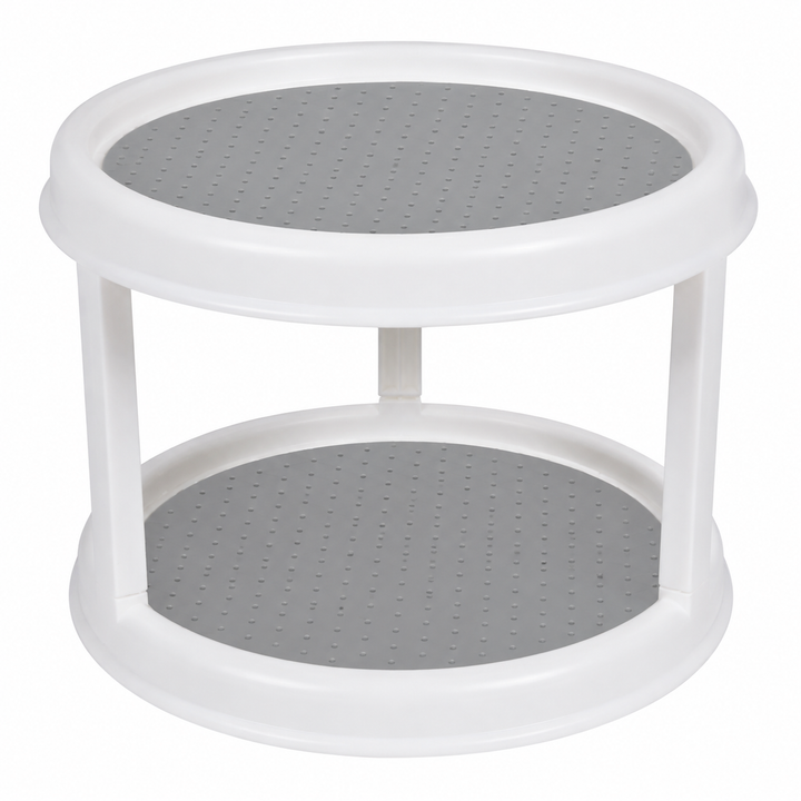 2 Tier Rotating Spice Rack | Grip Liners And Raised Rims