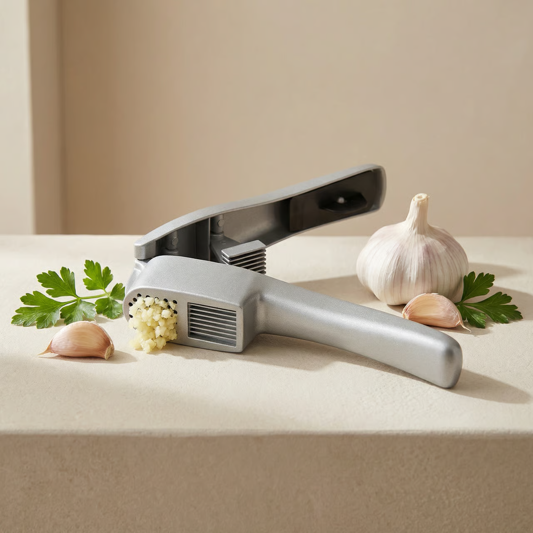 2-in-1 Garlic Press And Slicer | Squeeze Handle And Wide Jaw