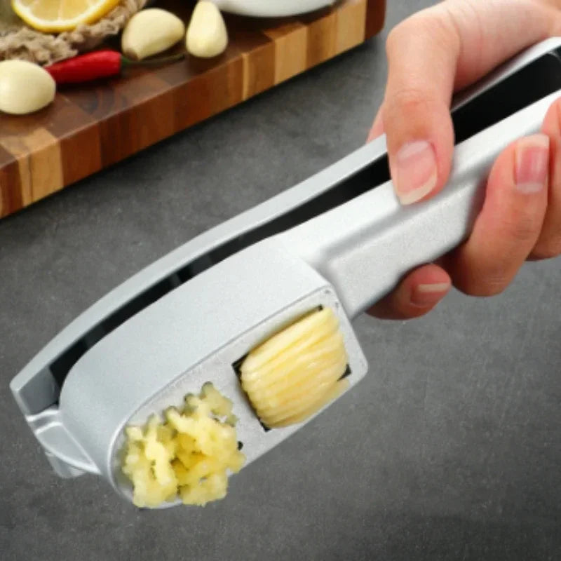 2-in-1 Garlic Press And Slicer | Squeeze Handle And Wide Jaw