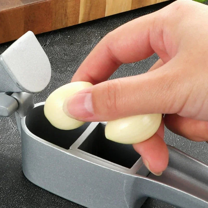 2-in-1 Garlic Press And Slicer | Squeeze Handle And Wide Jaw