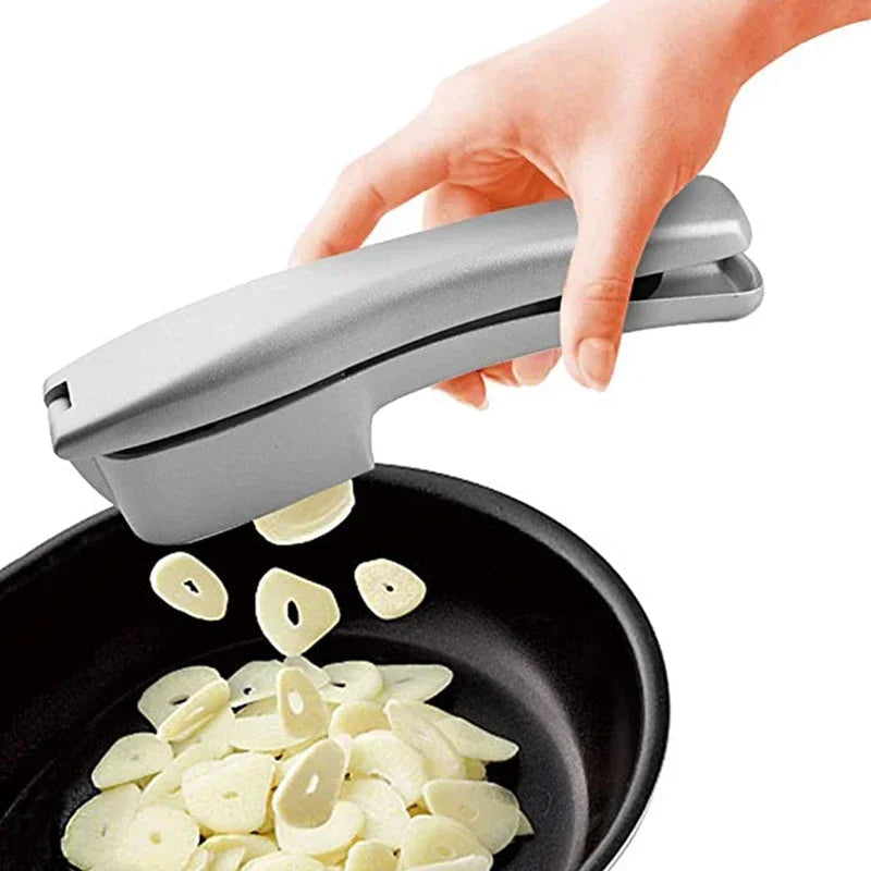 2-in-1 Garlic Press And Slicer | Squeeze Handle And Wide Jaw