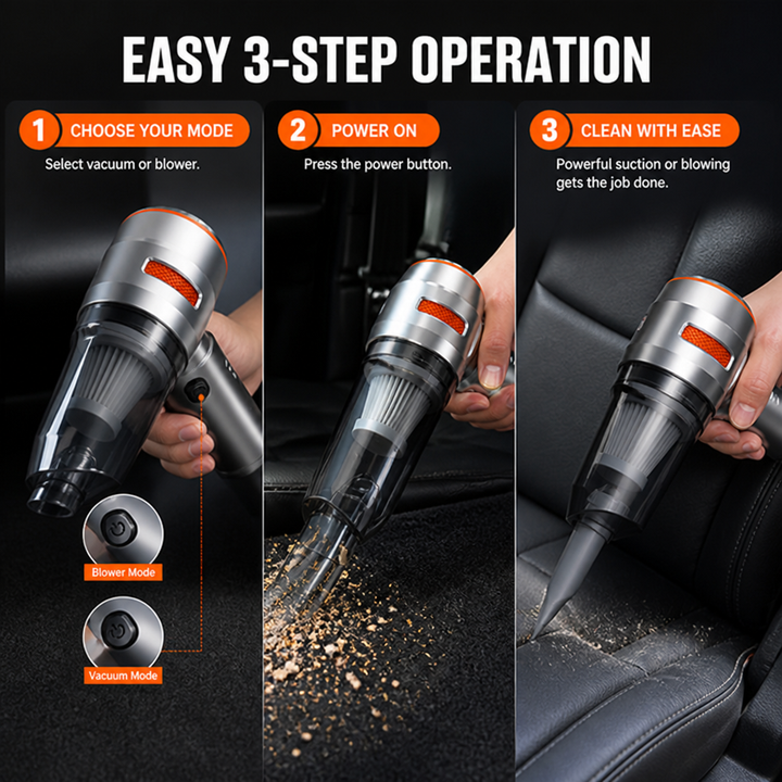 2-in-1 Leaf Blower &amp; Vacuum | Toggle Between Blow and Vacuum Modes | Lightweight, Ergonomic Design for Longer Use