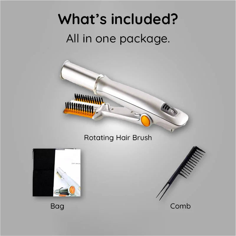 2-in-1 Rotating Hair Brush | Straightens, Curls and Styles in One Pass | Rapid Heat-Up Reduces Frizz and Boosts Shine
