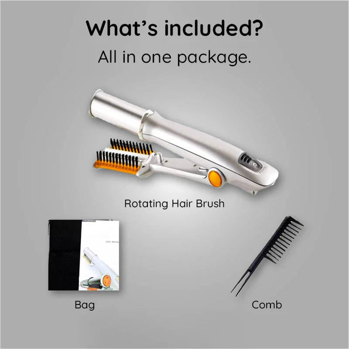 2-in-1 Rotating Hair Brush | Straightens, Curls and Styles in One Pass | Rapid Heat-Up Reduces Frizz and Boosts Shine