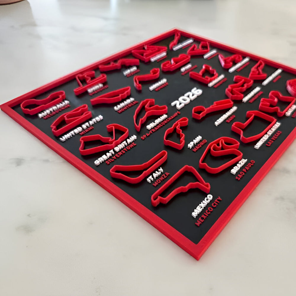 2026 Racing Track Calendar Wall Art Display Board Stand