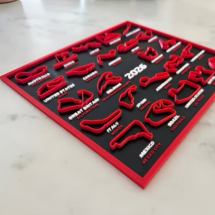 2026 Racing Track Calendar Wall Art Display Board Stand