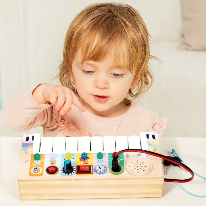 Baby Piano Activity Board 8 Keys Light Sound Animal Toy 2