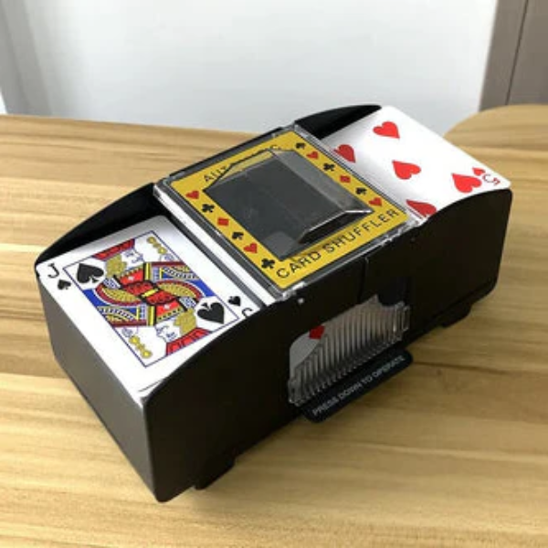 Automatic Playing Card Shuffler in 2 Deck 4 Deck and 6 Deck Sizes with Two Power Options