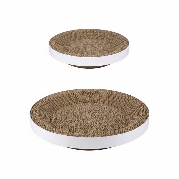 Cardboard Cat Scratcher Bed | Round Lounge Design for Claw Care | Protects Furniture and Doubles as Pet Lounger 3