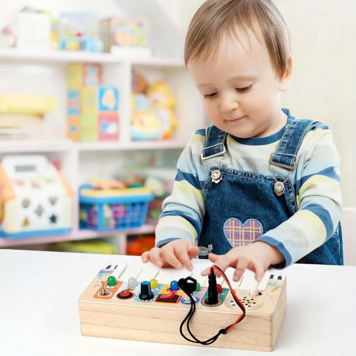 Baby Piano Activity Board 8 Keys Light Sound Animal Toy 3
