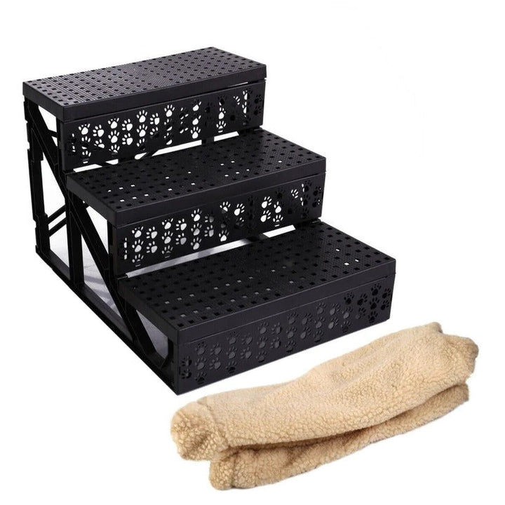 3 Step Portable Dog Stairs Lightweight Detachable Cover