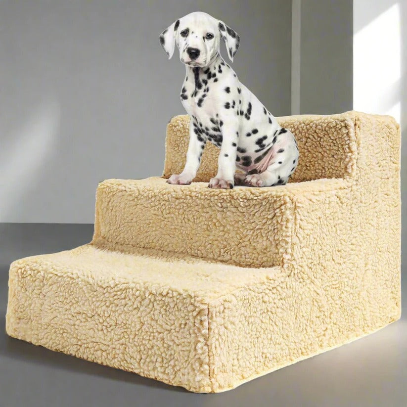 3 Step Portable Dog Stairs Lightweight Detachable Cover