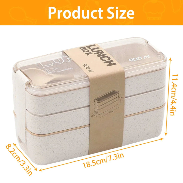 3-Tier Bento Lunch Box | Stacking Tiers, Strap Buckle