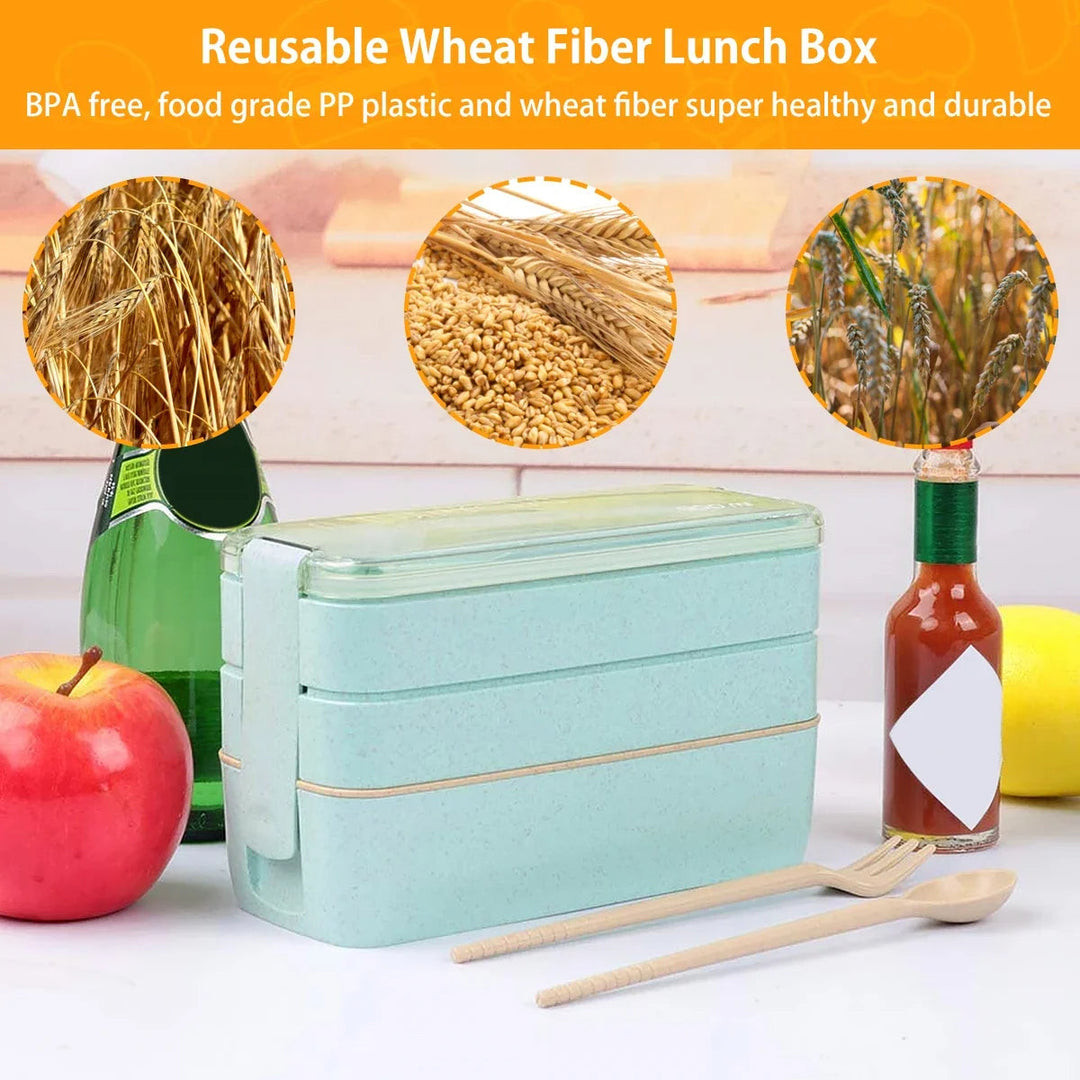 3-Tier Bento Lunch Box | Stacking Tiers, Strap Buckle