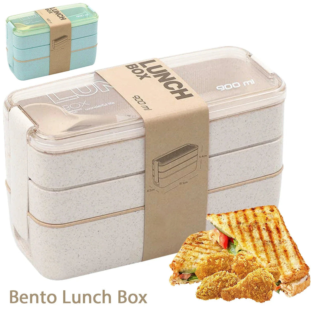 3-Tier Bento Lunch Box | Stacking Tiers, Strap Buckle