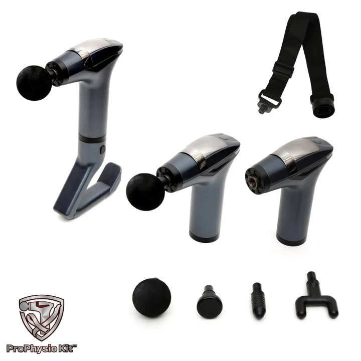 3-in-1 Handheld Massager | Percussion Device with Hook Extension and Fascia Strap Set
