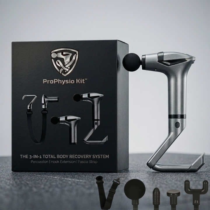 3-in-1 Handheld Massager | Percussion Device with Hook Extension and Fascia Strap Set