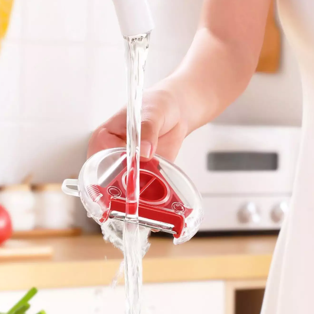 3 in 1 Vegetable Peeler Grater Shredder | Chipper Flat and Serrated Blades | Peels Slices Grates and Shreds Produce