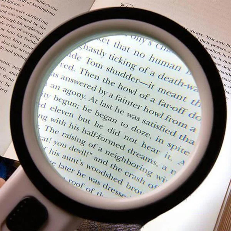30x LED Magnifying Glass Illuminated Battery Powered Lens