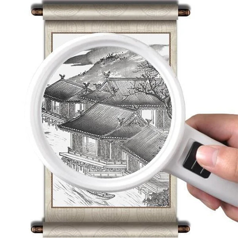 30x LED Magnifying Glass Illuminated Battery Powered Lens