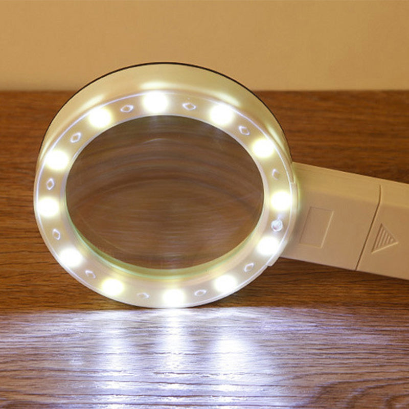 30x LED Magnifying Glass Illuminated Battery Powered Lens