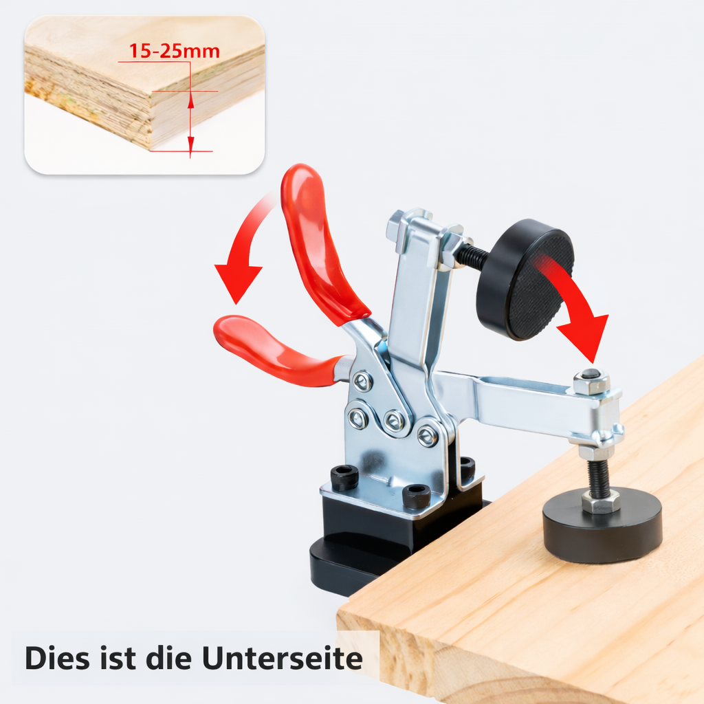 35 mm Hinge Drilling Template Aluminium | Quick-Clamp Jig | Includes Forstner Bit for Concealed Cabinet Hinges