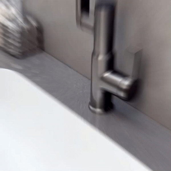 360° Rotating Kitchen Tap Stainless Steel | Height Adjustable Spout with Temperature Indicator | Splash-Free Chrome Finish