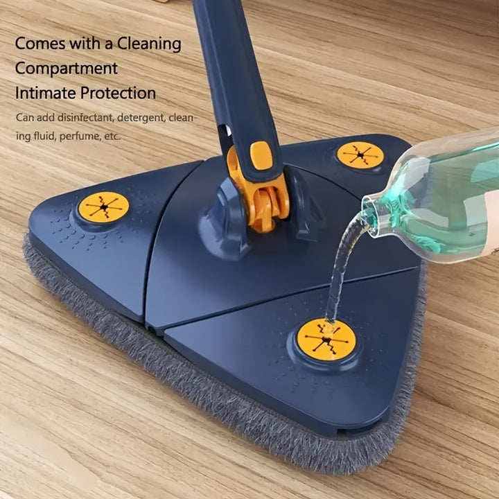 360° Rotating Triangle Mop | Microfibre Pad for Dry &amp; Wet Cleaning | Reaches Corners, Edges &amp; Under Furniture Easily