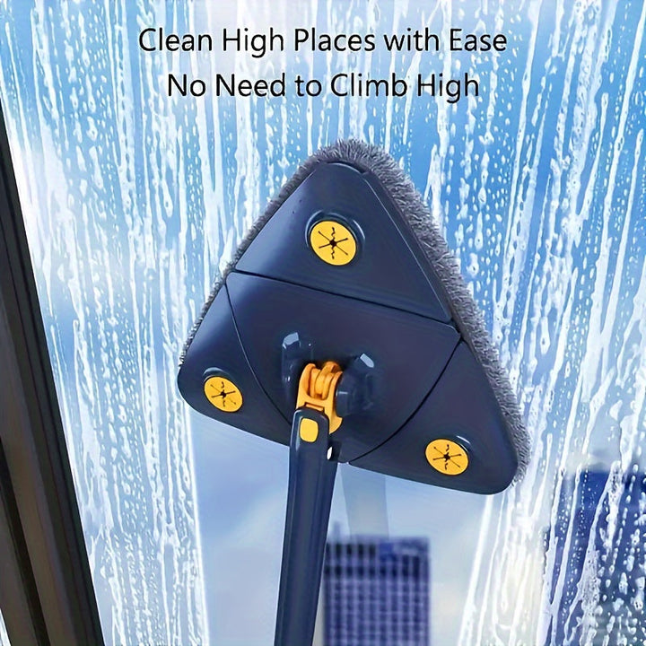 360° Rotating Triangle Mop | Microfibre Pad for Dry &amp; Wet Cleaning | Reaches Corners, Edges &amp; Under Furniture Easily