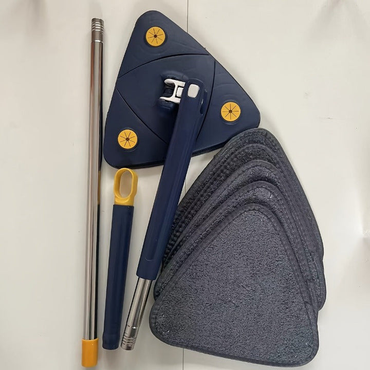 360° Rotating Triangle Mop | Microfibre Pad for Dry &amp; Wet Cleaning | Reaches Corners, Edges &amp; Under Furniture Easily