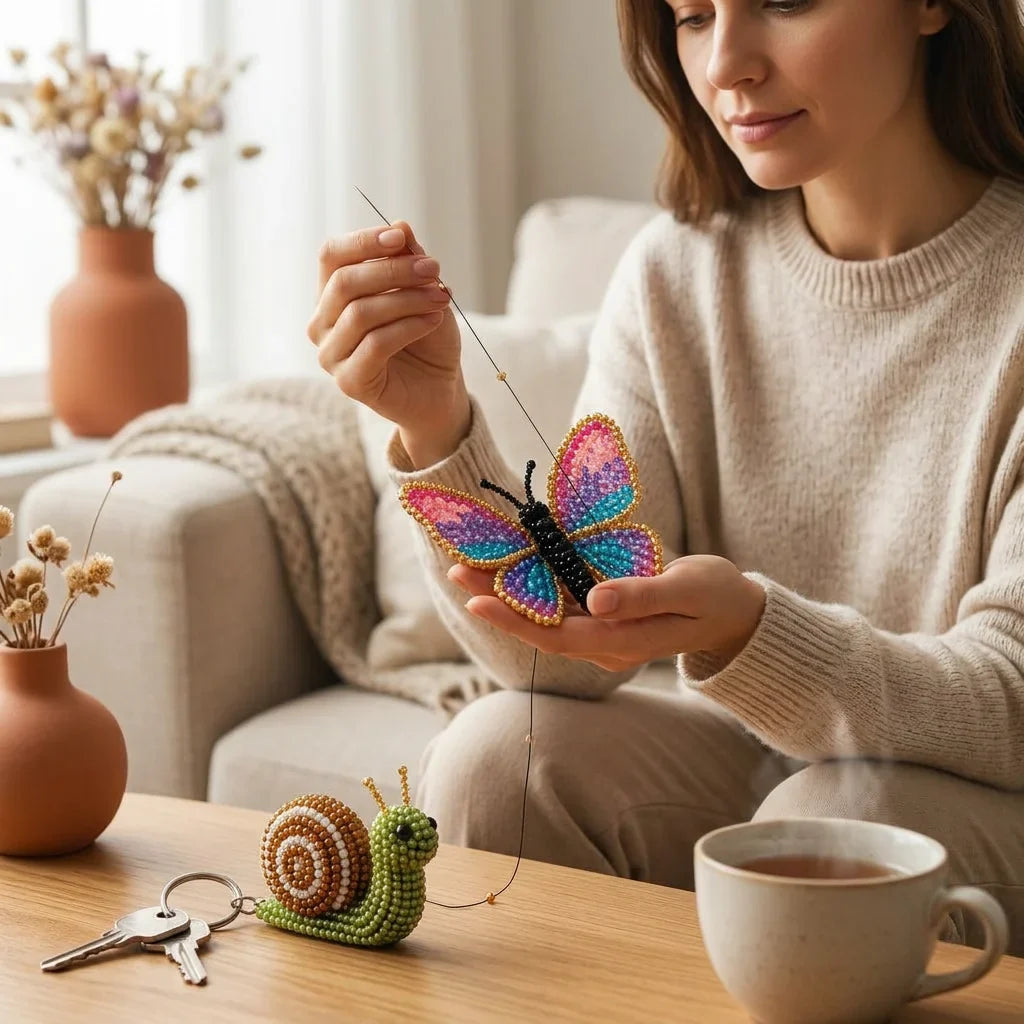 3D Bead Animal Craft Kit | Complete Beginner Kit with Tools &amp; Guide | Detailed Handmade Animal Figures for Home Décor Display