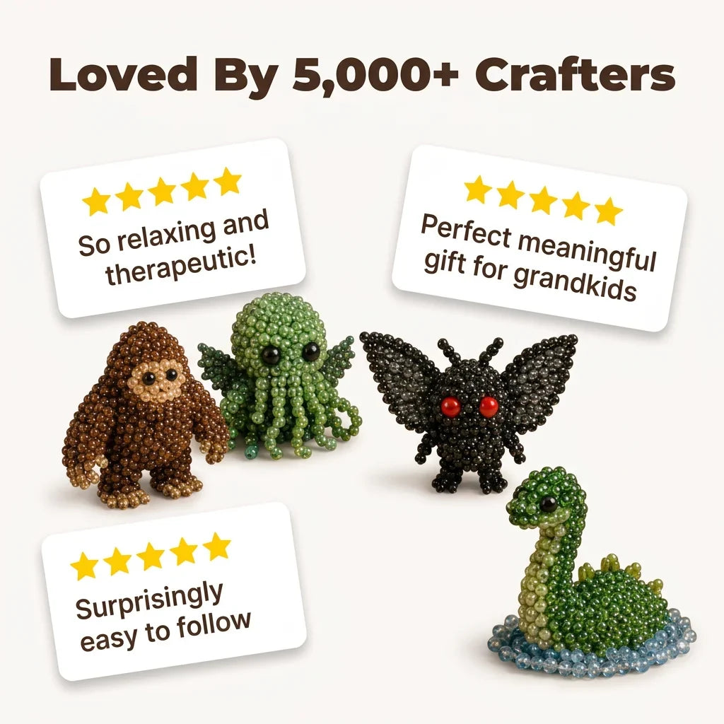 3D Bead Animal Craft Kit | Complete Beginner Kit with Tools &amp; Guide | Detailed Handmade Animal Figures for Home Décor Display