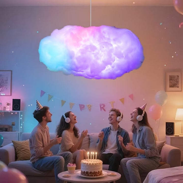 3D Cloud Night Light Colour Changing USB Powered Remote with Music Sync